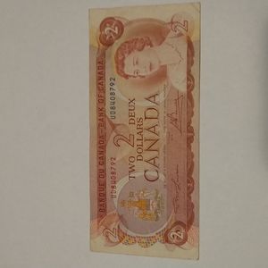 1974 Canadian $2 bank note prefix UD